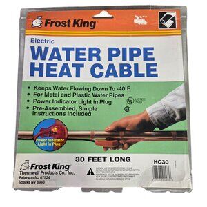 Frost King Electric Water Pipe Heat Cable 30 Feet For Metal & Plastic Pipes